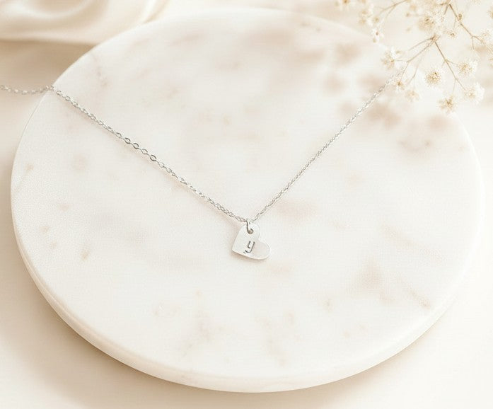 Personalized Sterling Silver Sideway Heart Necklace