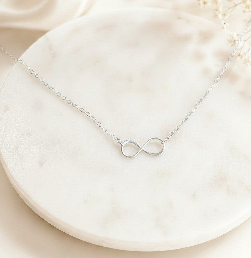 Sterling Silver Infinity Necklace • 925 Silver Symbol of Love Pendant