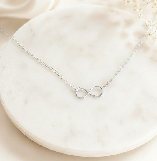 Sterling Silver Infinity Necklace • 925 Silver Symbol of Love Pendant