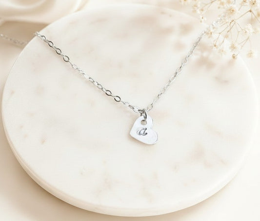 Personalized Sterling Silver Sideway Heart Necklace