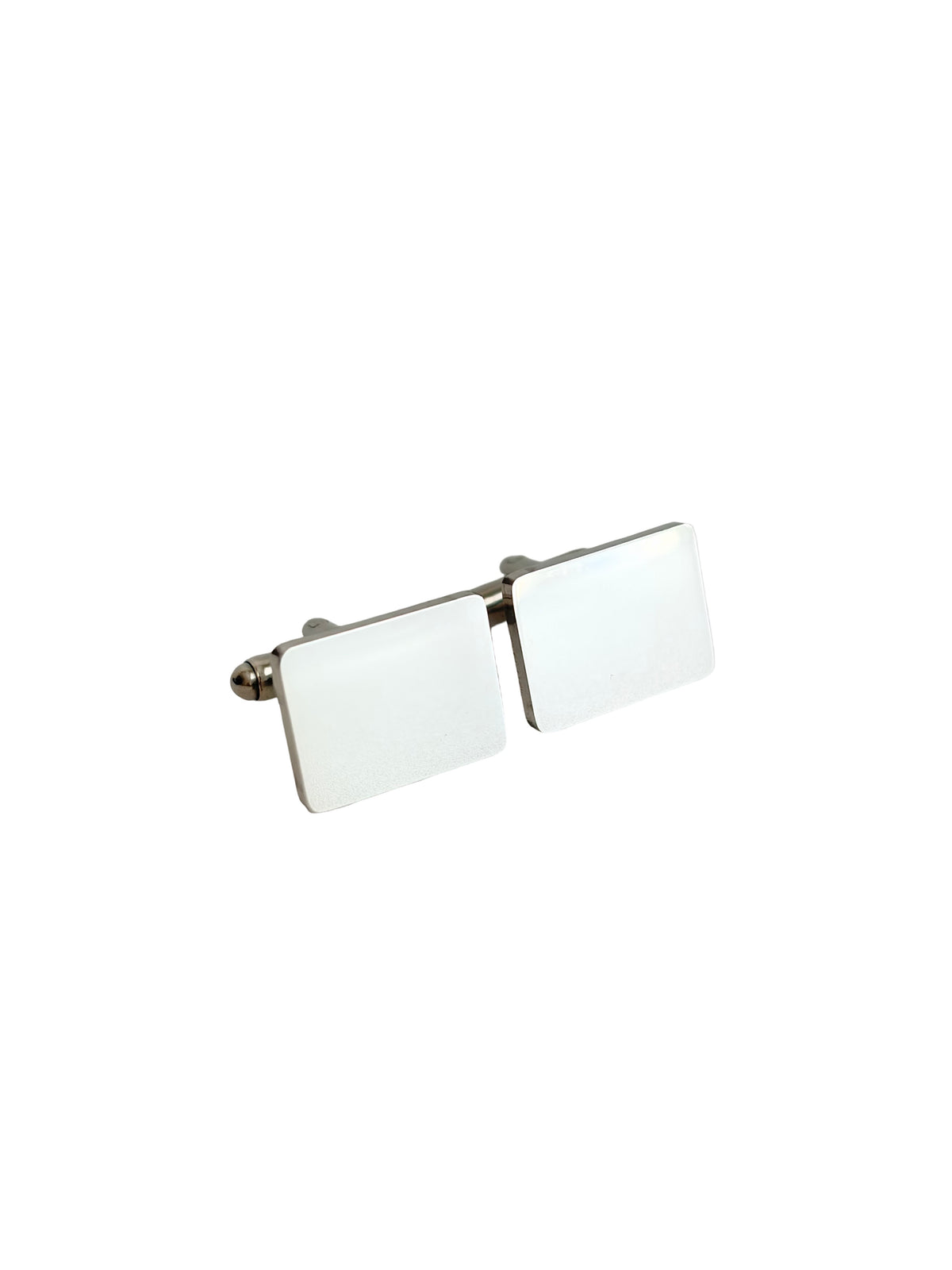 Personalized Polished Stainless Steel Rectangle Cufflinks • Silver & Gold