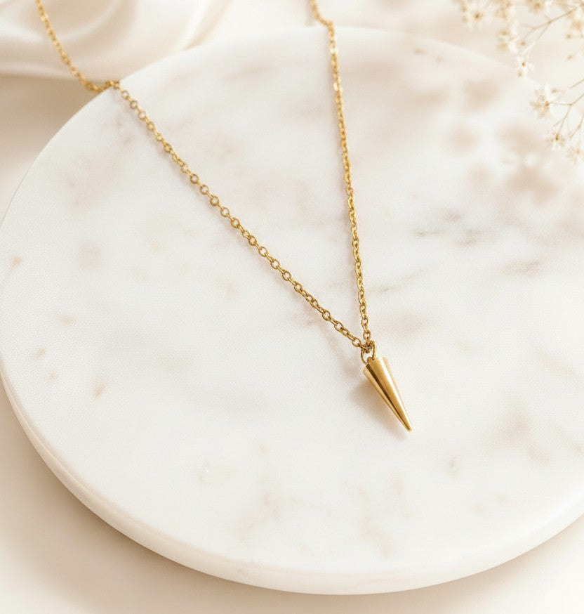Spike Necklace • Stainless Steel & Gold over Stainless Steel