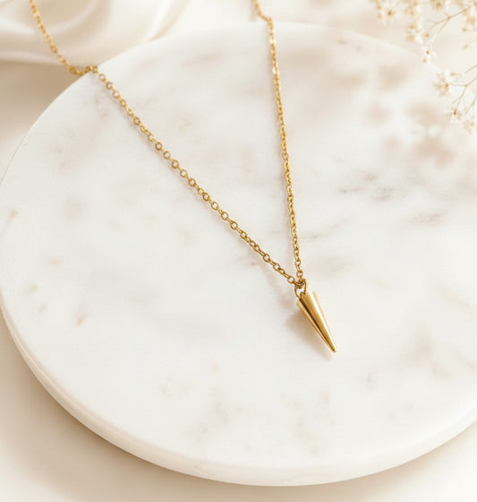 Spike Necklace • Stainless Steel & Gold over Stainless Steel