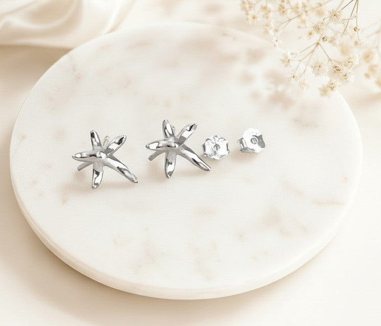Sterling Silver Starfish Stud Earrings