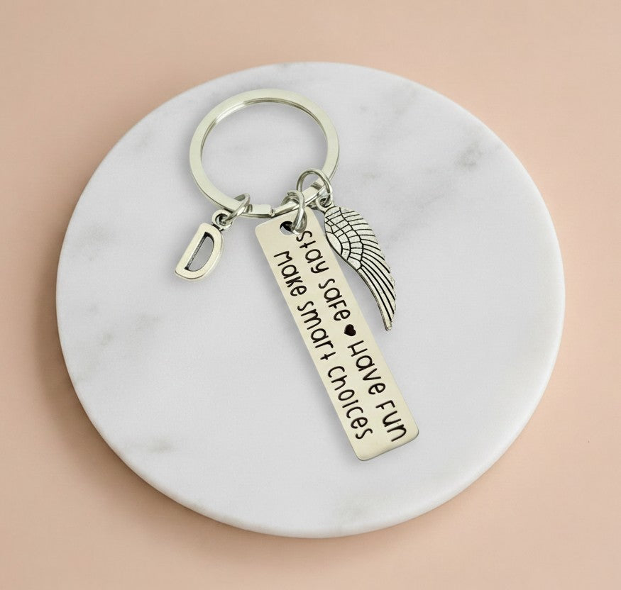 Personalized Stay Safe Keychain