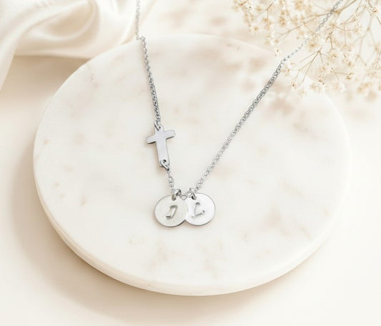 Personalized Sterling Silver Cross Necklace