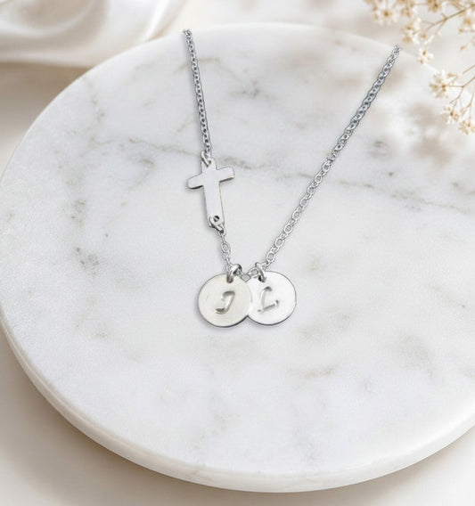 Personalized Sterling Silver Cross Necklace