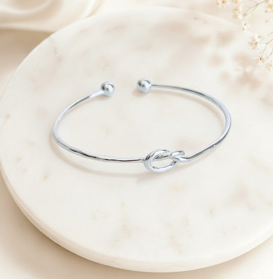 Sterling Silver Knot Bangle Bracelet
