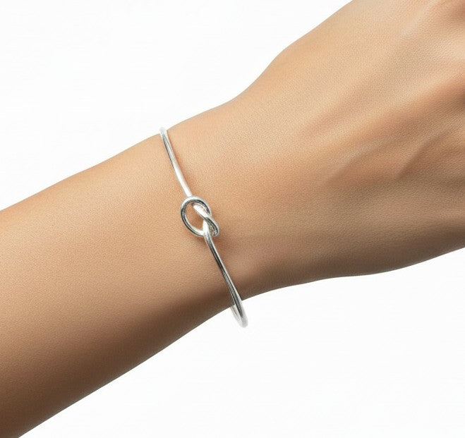 Sterling Silver Knot Bangle Bracelet
