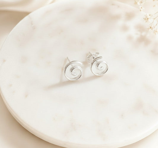 Sterling Silver Swirl Stud Earrings