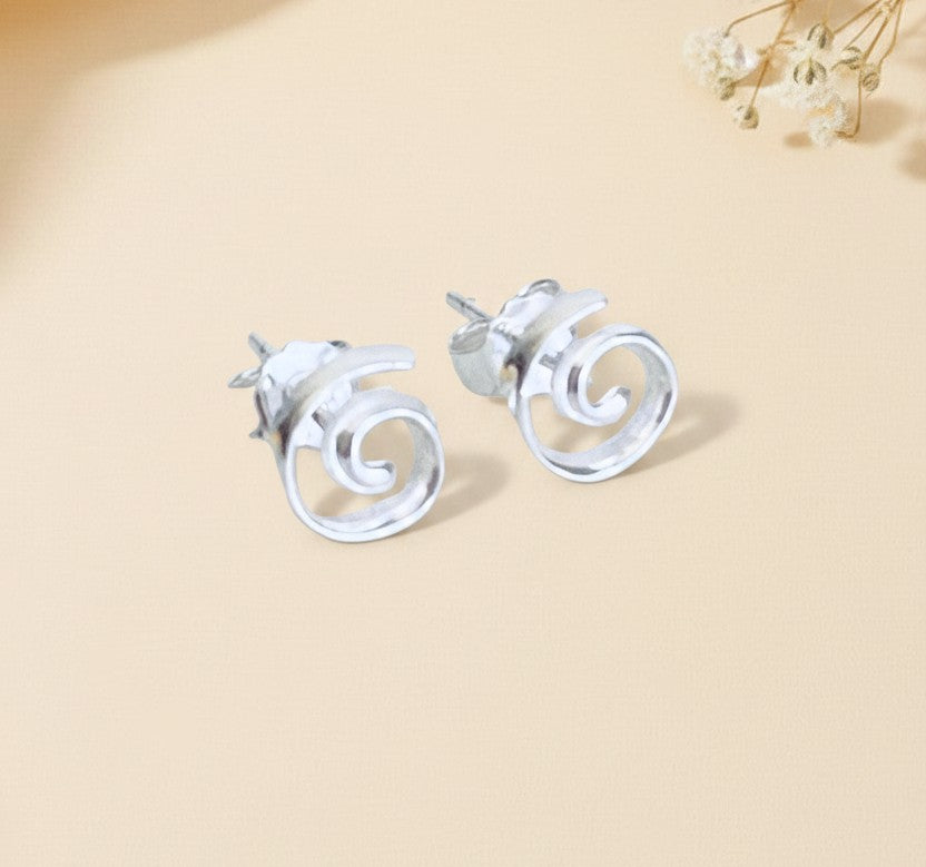 Sterling Silver Swirl Stud Earrings