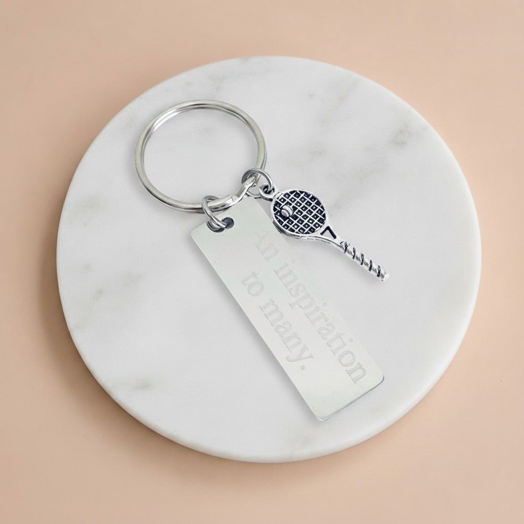 Personalized Tennis Racket Keychain