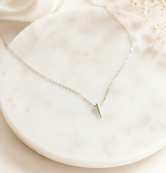 Sterling Silver Tiny Spike Pendant Necklace