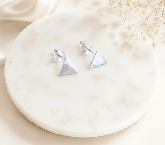 Sterling Silver Triangle Stud Earrings