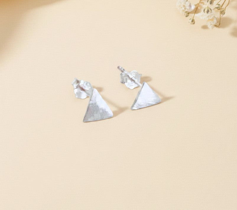 Sterling Silver Triangle Stud Earrings