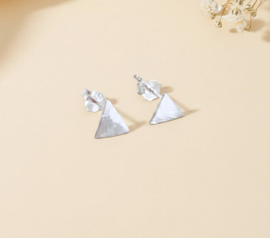 Sterling Silver Triangle Stud Earrings