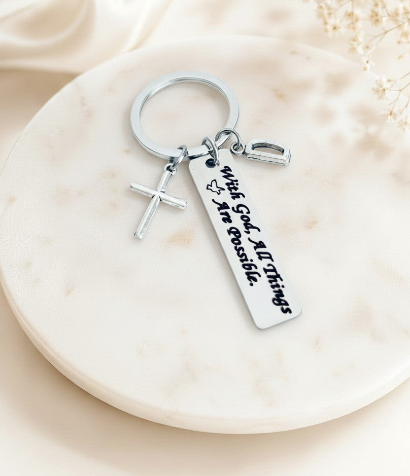Personalized Religious Keychain • Faith Gift