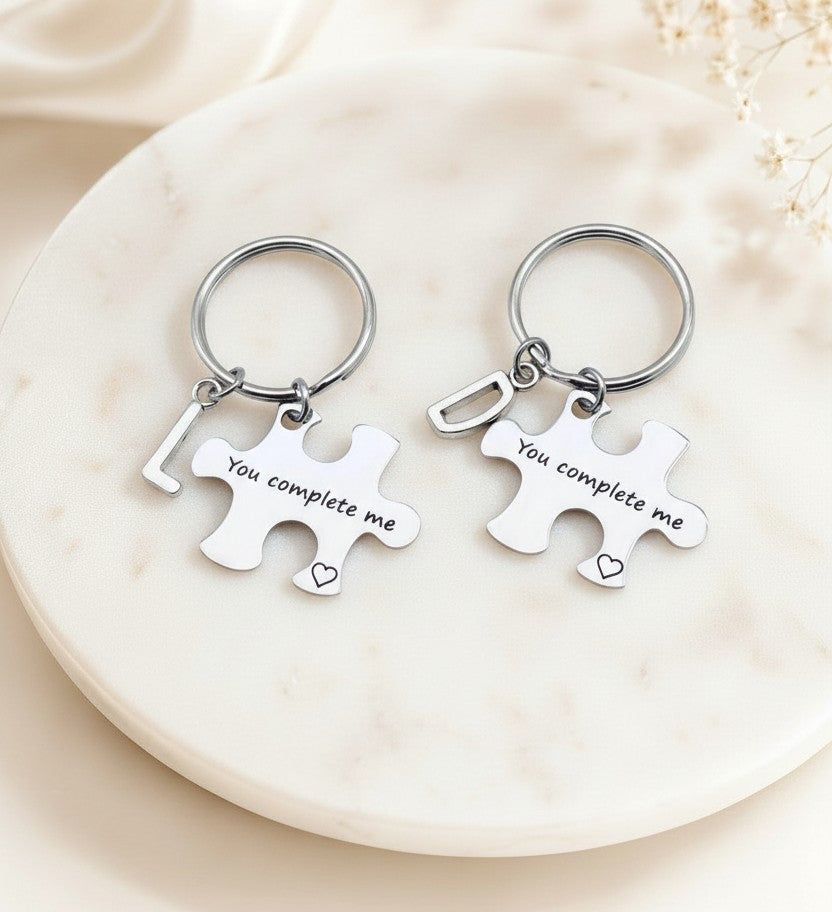 Personalized “You Complete Me” Puzzle Keychain