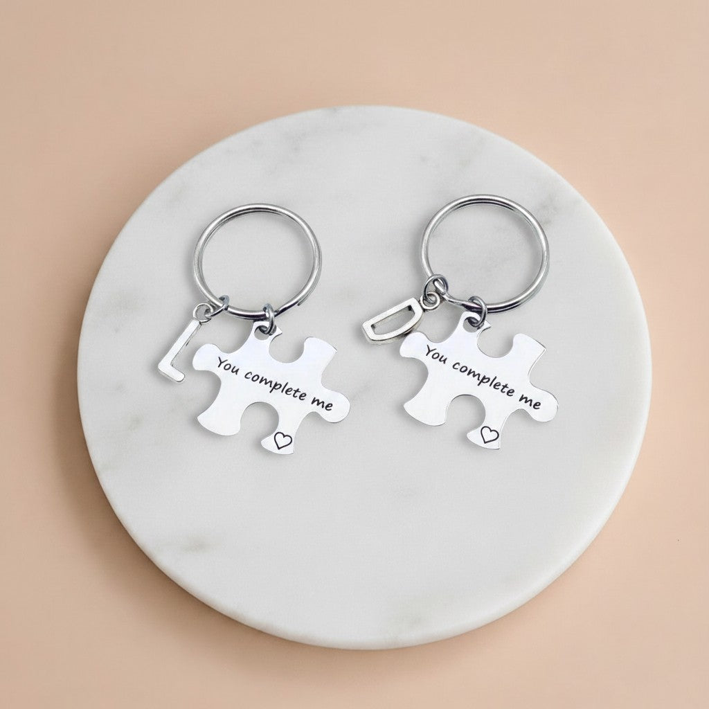 Personalized “You Complete Me” Puzzle Keychain