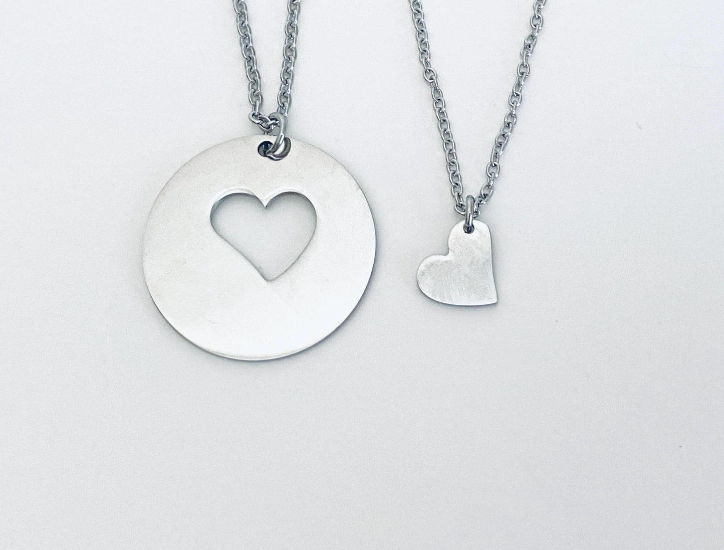 Stainless Steel Mother & Daughter Necklace Set • Matching Mom and Daughter Jewelry