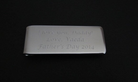 Personalized Stainless Steel Money Clip • Custom Engraved Slim Metal Cash Holder for Men Gift