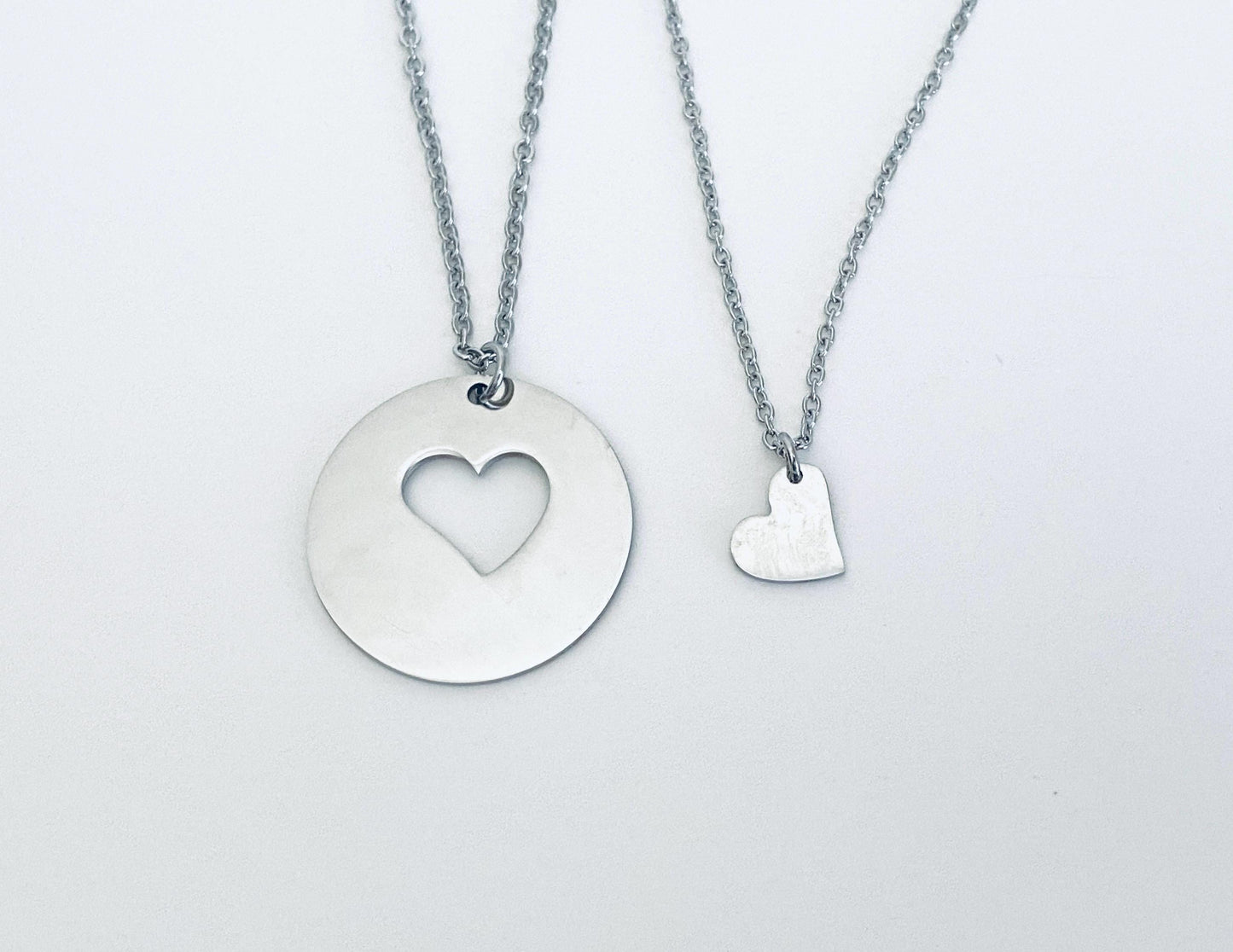 Stainless Steel Mother & Daughter Necklace Set • Matching Mom and Daughter Jewelry