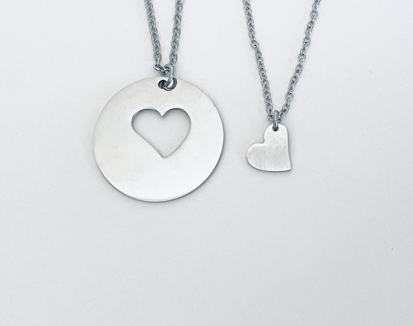 Stainless Steel Mother & Daughter Necklace Set • Matching Mom and Daughter Jewelry