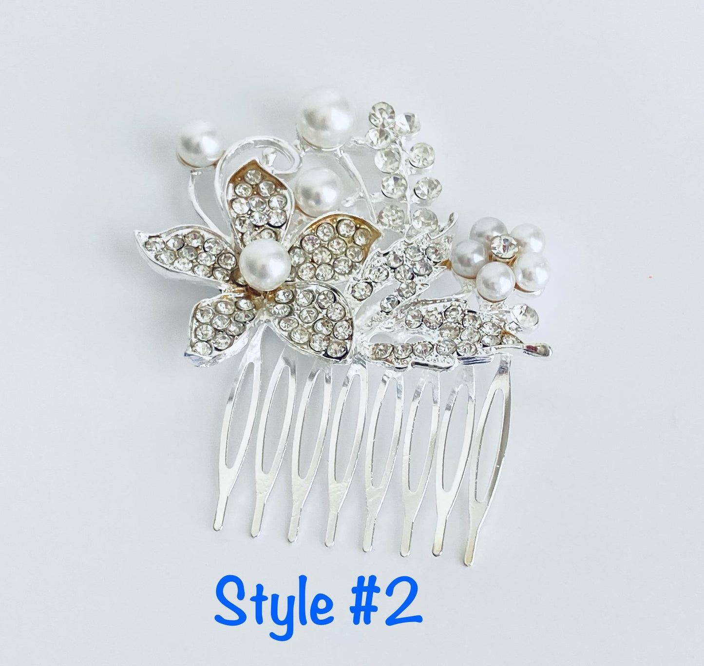 Small Rhinestone and Pearl Hair Comb • Bridal Wedding Hair Accessories for Bride & Bridesmaids