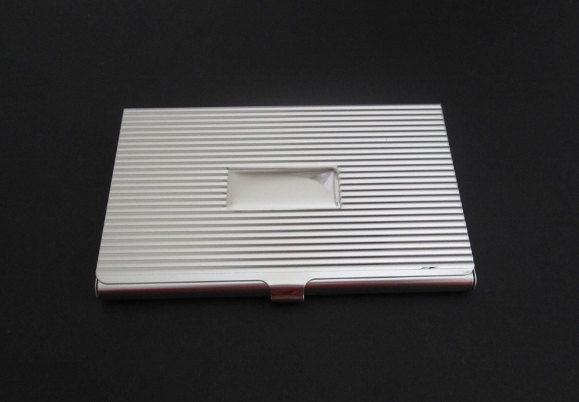 Personalized Business Card Holder • Personalized Engraved Metal Card Case with Custom Letter