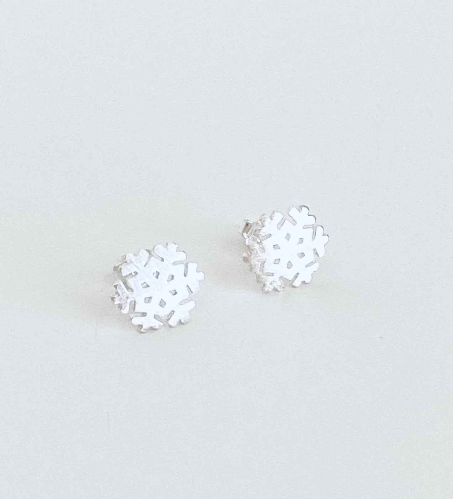 Sterling Silver Snowflake Stud Earrings • 925 Winter Snowflake Studs