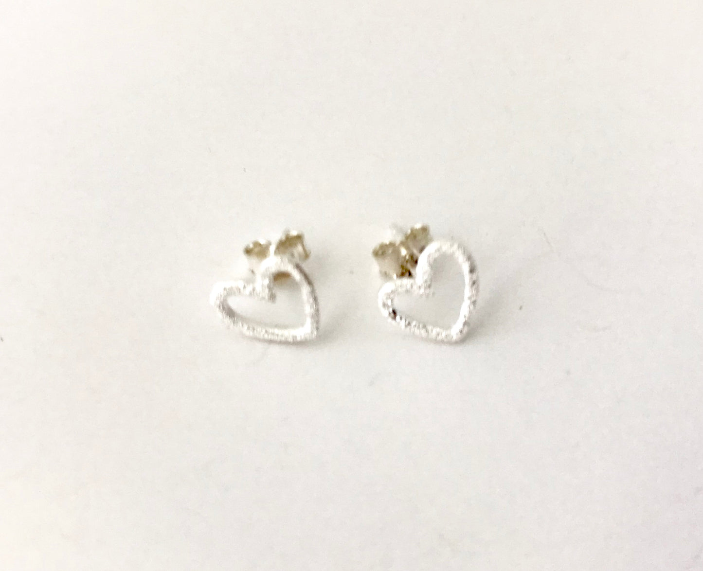 Sterling Silver Heart Stud Earrings • Classic Heart Shape Earrings