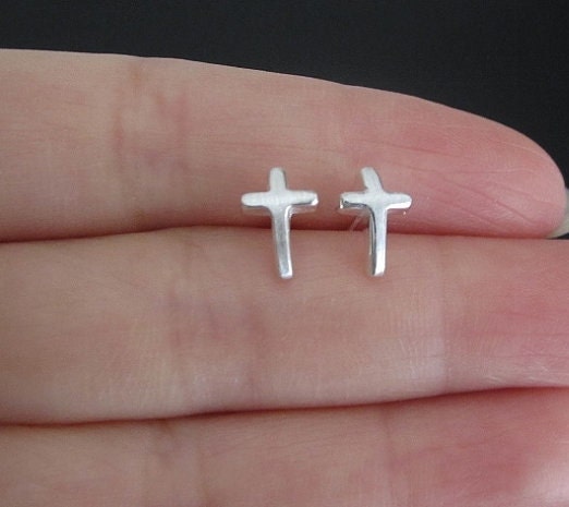 Sterling Silver Cross Stud Earrings • Classic Faith Cross Earrings