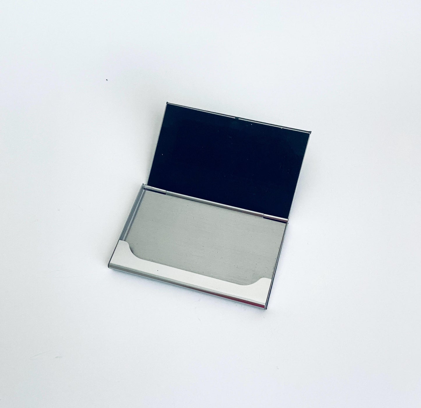 Personalized Faux Leather Business Card Holder with Floral Print • Custom Engraved Leatherette Card Case for Women
