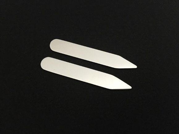 Personalized Stainless Steel Collar Stays • Custom Engraved Metal Shirt Stays for Men, Wedding & Groomsmen Gift