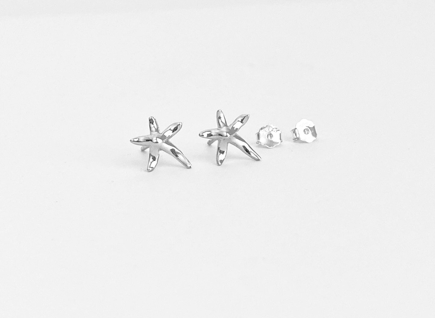 Sterling Silver Starfish Stud Earrings • Ocean Inspired Beach Jewelry