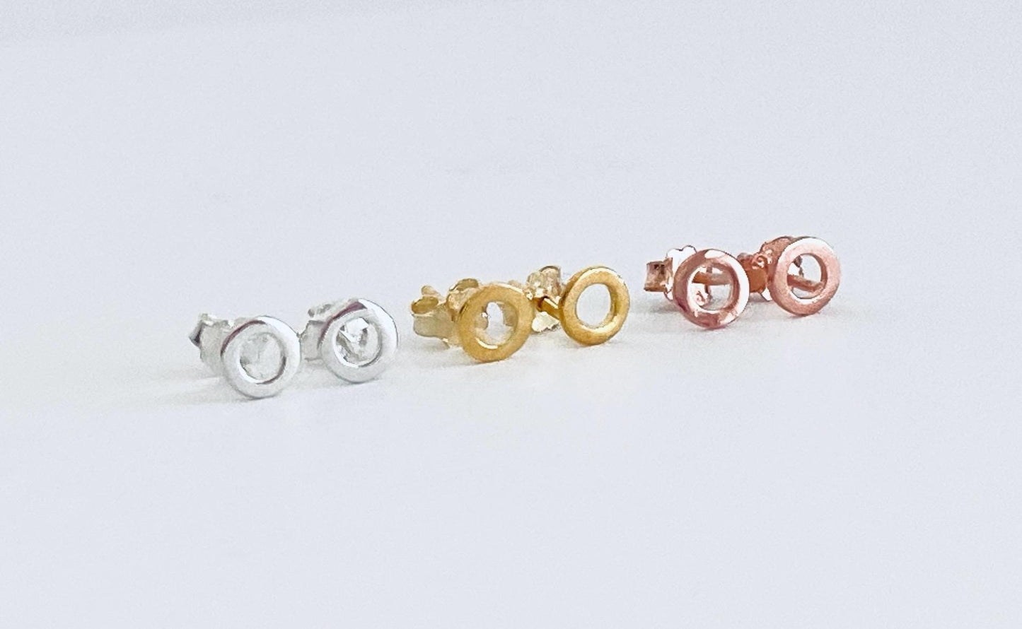 Tiny Kisses Stud Earrings • Sterling Silver, Gold Over Sterling Silver, or Rose Gold Over Sterling Silver