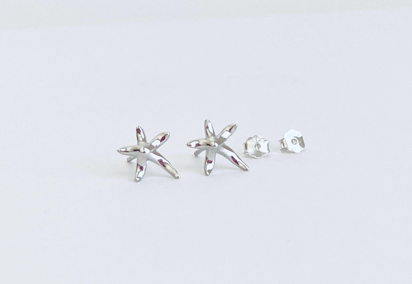 Sterling Silver Starfish Stud Earrings • Ocean Inspired Beach Jewelry