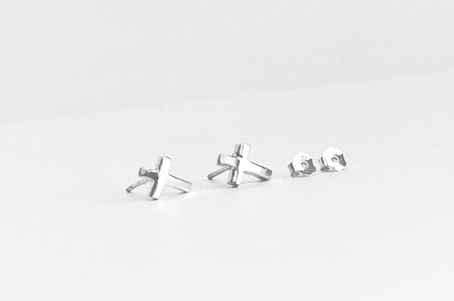 Sterling Silver Cross Stud Earrings • Classic Faith Cross Earrings