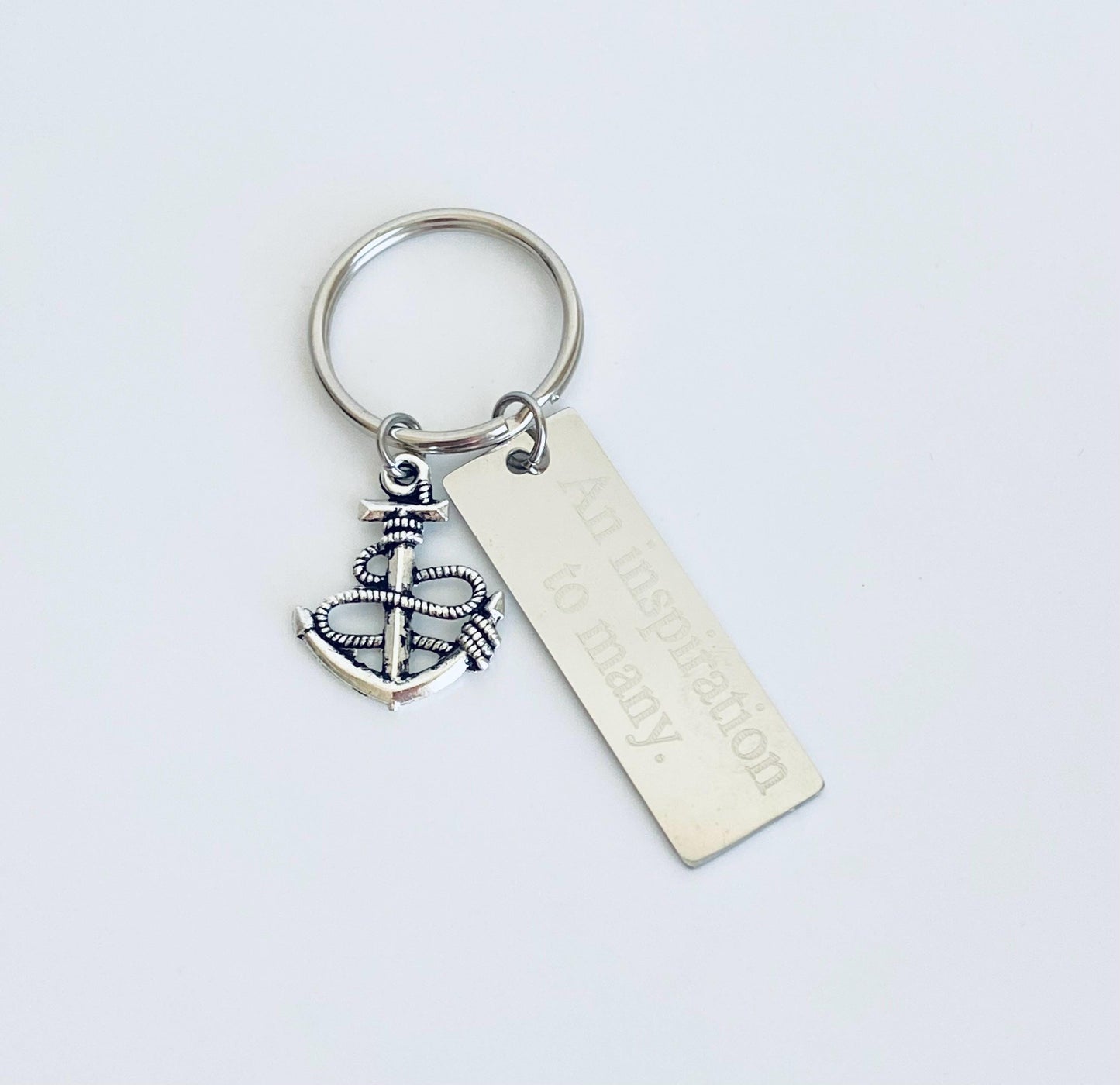 Personalize Anchor Key Chain • Custom Engraved Keychain, Nautical Gift