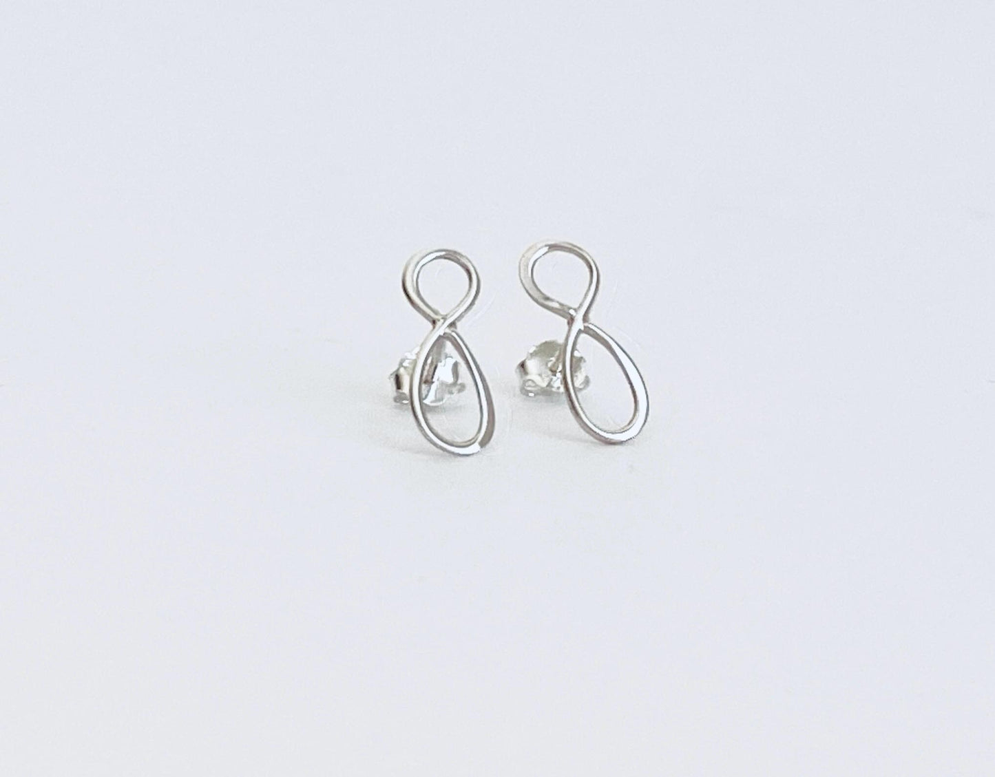 Dainty Infinity Studs • Available in Sterling Silver, Gold over Silver, or Rose Gold over Silver