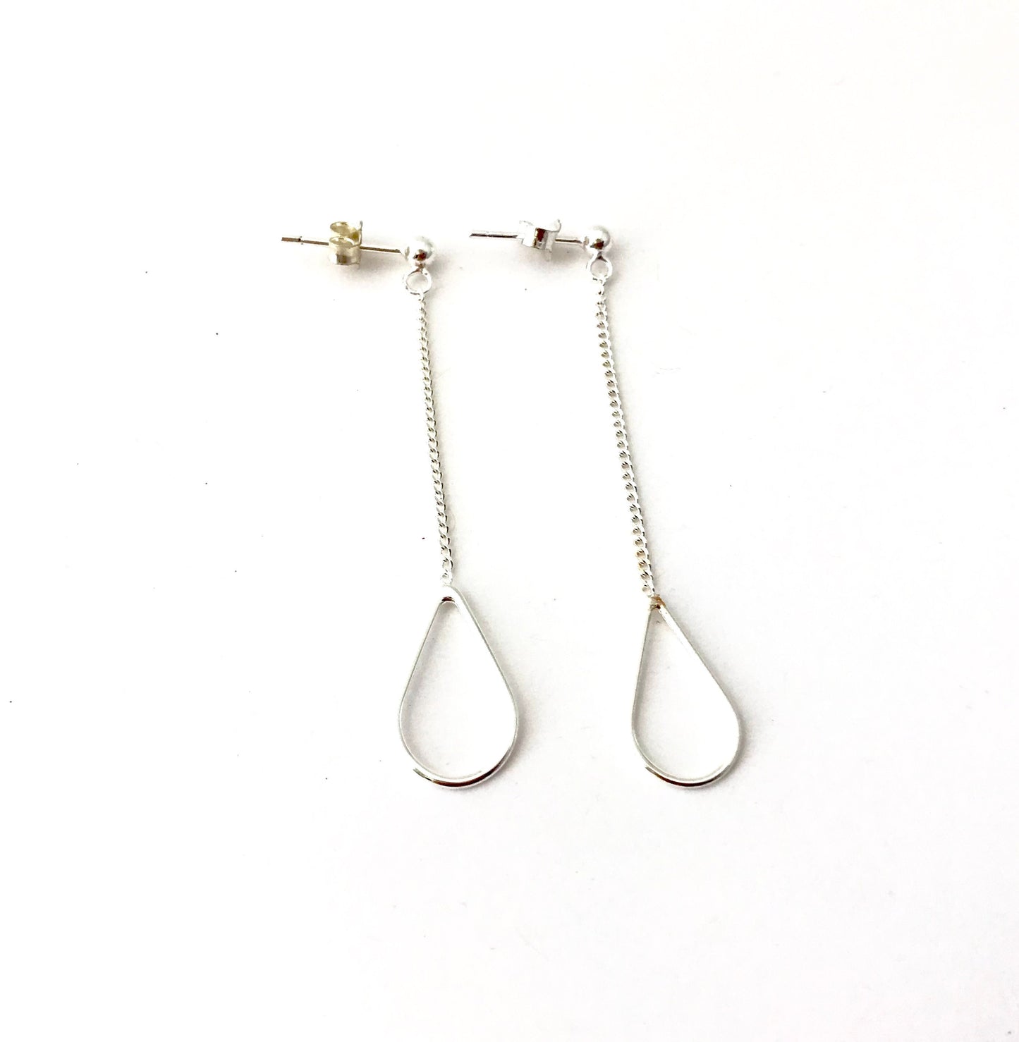 Sterling Silver Tear Drop Earrings. Sterling Silver Long Pear Earrings. Silver Dangle Earrings. Birthday Gift. Gift for Her. Pear Earrings.