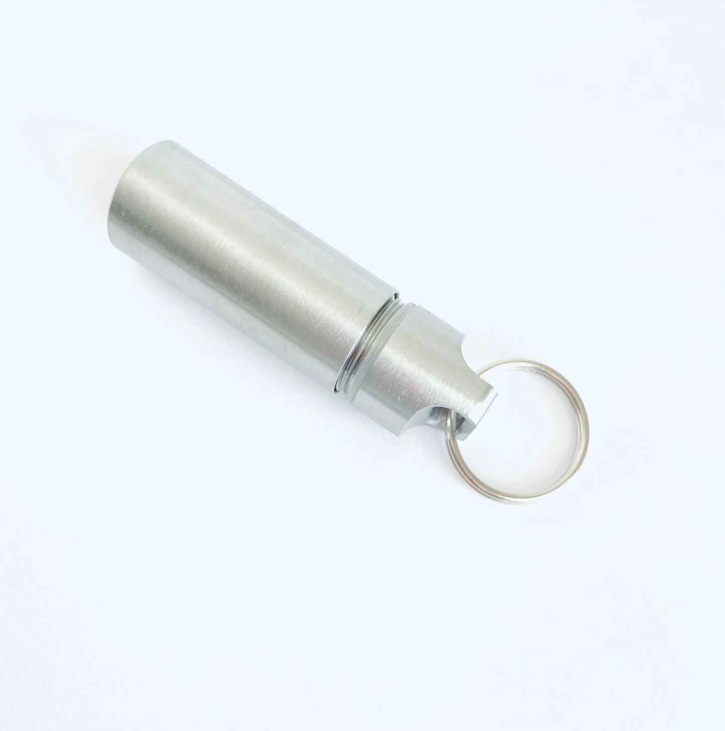 Personalized Stainless Steel Large Pill Holder Key Chain • Custom Engraved Waterproof Medicine Capsule