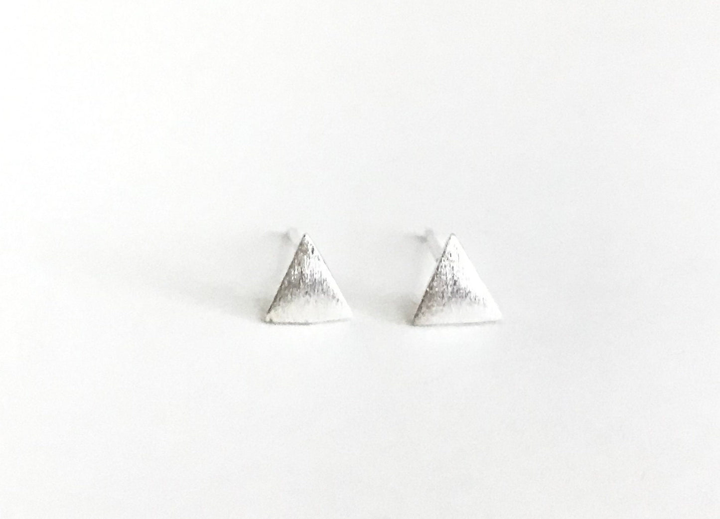 Sterling Silver Triangle Stud Earrings • Minimalist Geometric 925 Silver Earrings