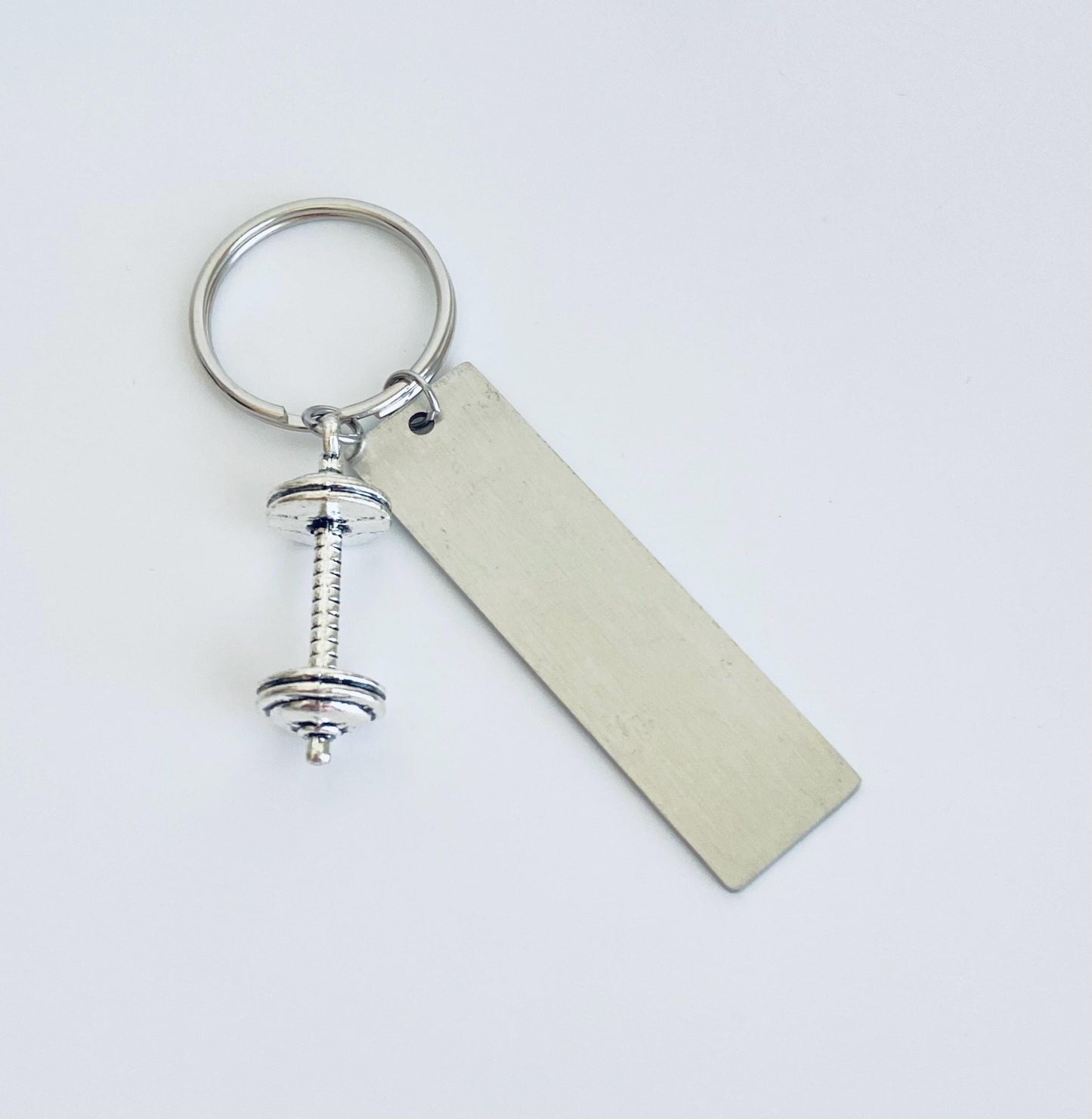 Personalized Large Dumbbell Key Chain • Custom Engraved Fitness Keychain for Gym Lovers & Bodybuilders