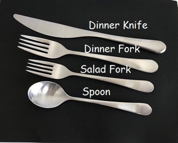Personalized Stainless Steel Matte Flatware Gift Set • Custom Engraved Knife, fork and spoon