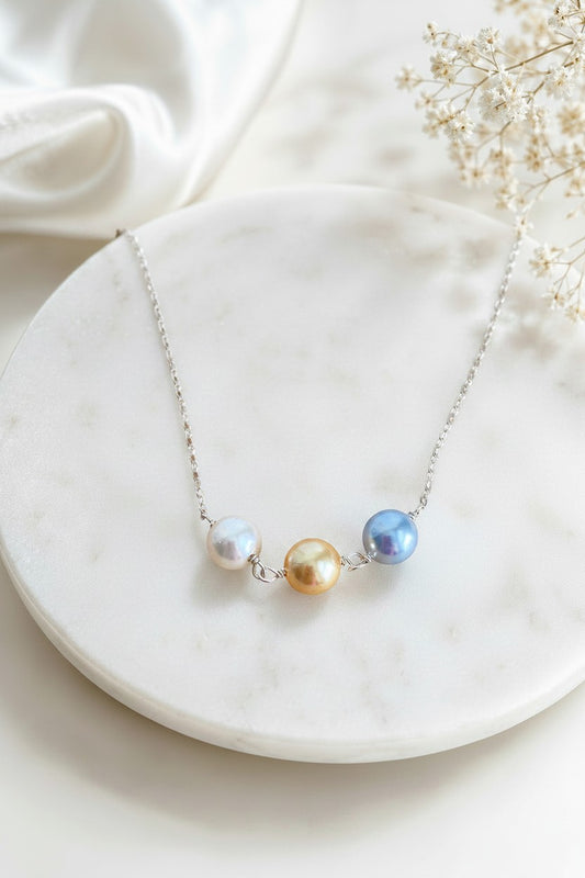 Personalized Birthstone Necklace • Sterling Silver & Gold Filled