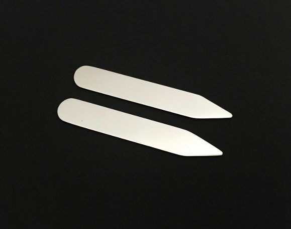 Personalized Stainless Steel Collar Stays • Custom Engraved Metal Shirt Stays for Men, Wedding & Groomsmen Gift