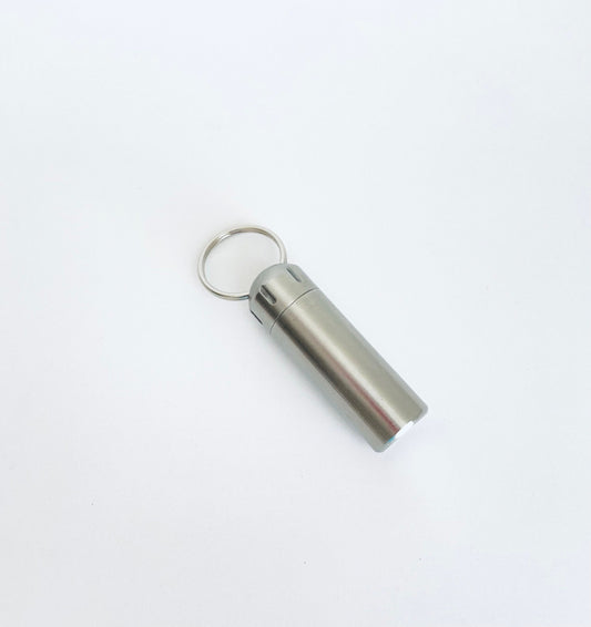 Personalized Stainless Steel Large Pill Holder Keychain