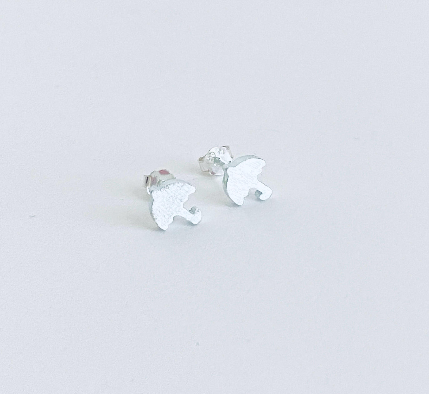 Small Sterling Silver Umbrella Stud Earrings • Cute Mini Umbrella Earrings