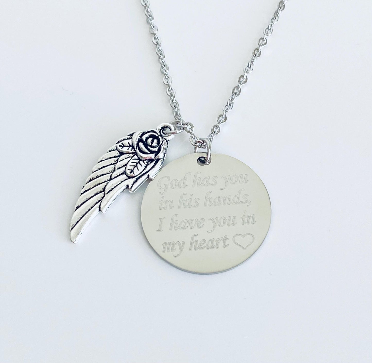 Personalized Angel Wing Necklace • Custom Engraved Memorial & Keepsake Jewelry